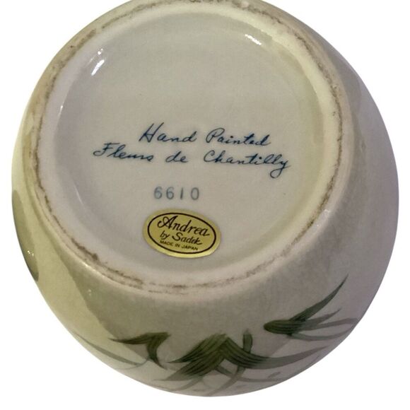 Andrea by Sadek  Ginger Jar Hand Painted 6610 Fleurs de Chantilly Japan w/Lid - Picture 3 of 6